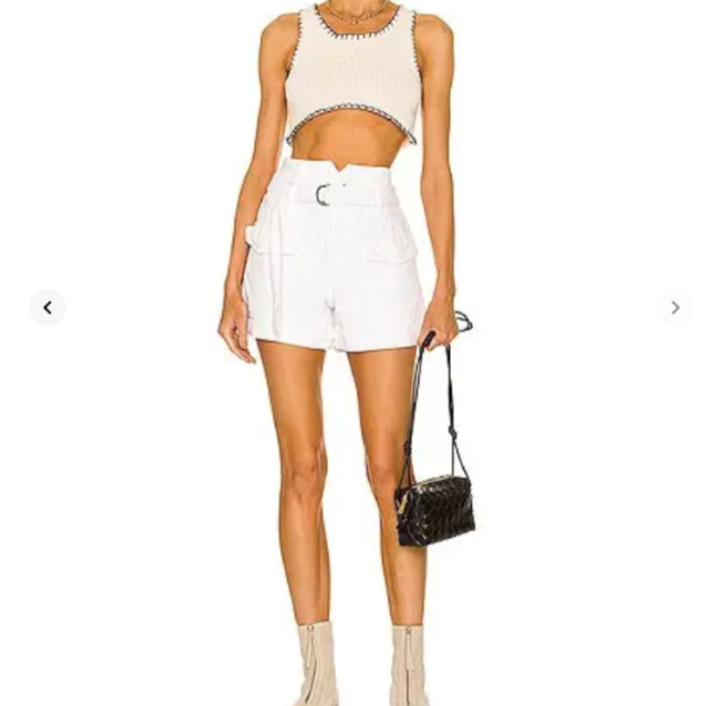 Jonathan Simkhai Standard Sierra Utility White High Waist Shorts Size US 29 NWT